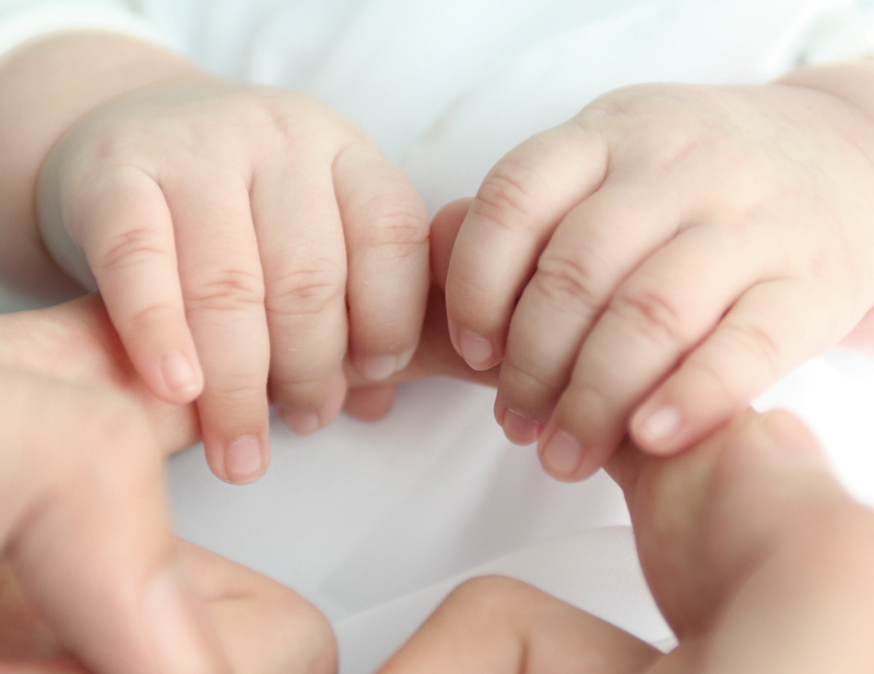 2 mains de bébé dans la créche écologique Montessori de Pantin et Saint Denis